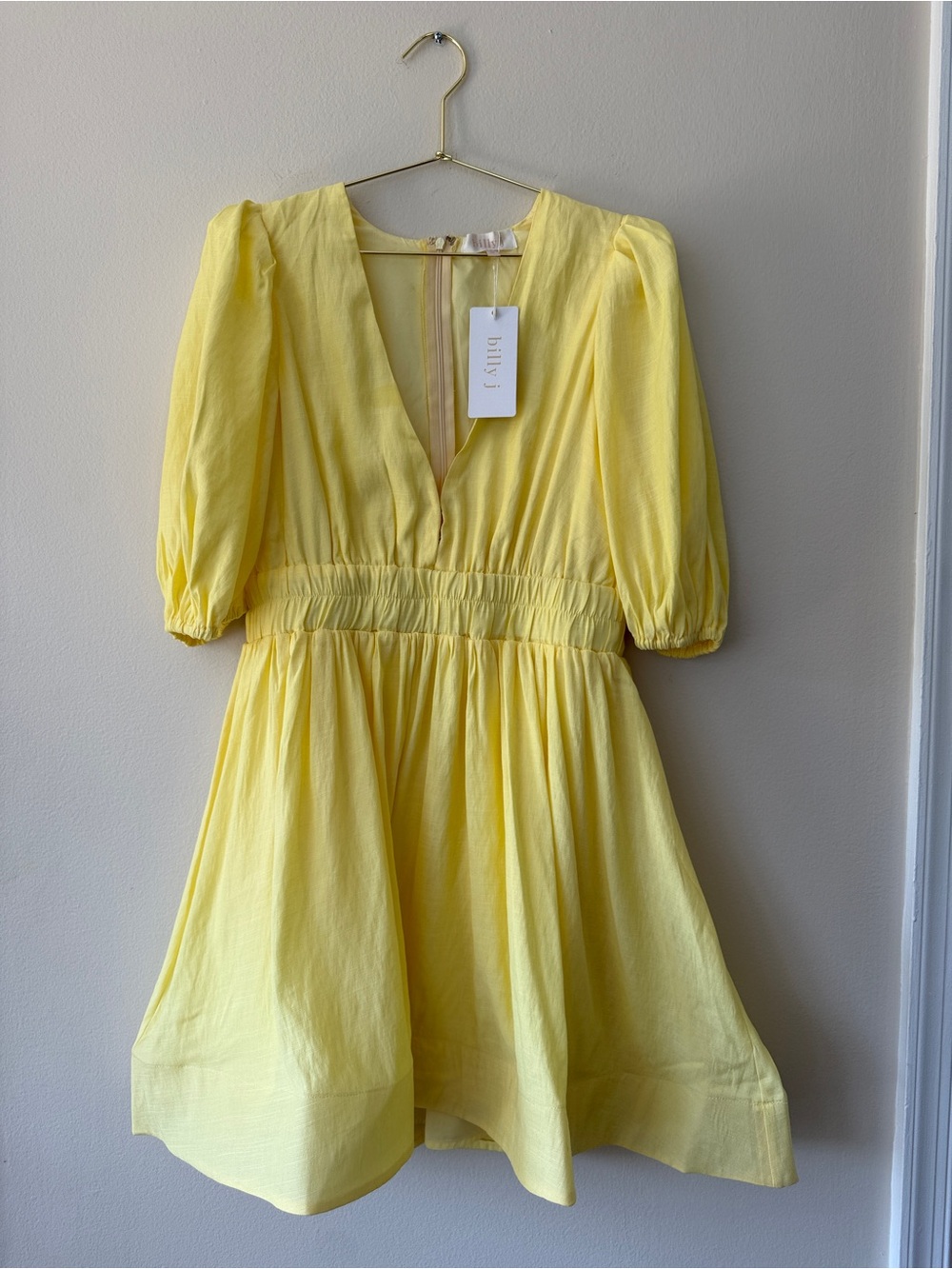 Billy J Erin Mini Dress NWT Size 12 Wedding Guest Yellow